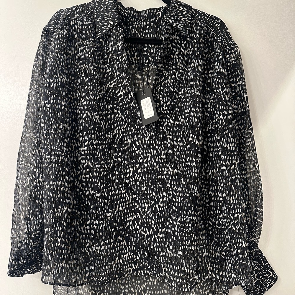Rag & Bone Black and White Patterned Women's Top